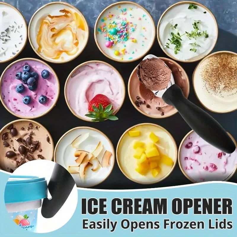 Eisschaufel Edelstahl groß mit ergonomischem Griff für Gelato Sorbet Melone