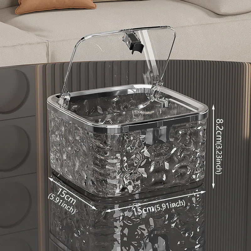 Mini-Mülleimer für Arbeitsplatte mit Pressdeckel in Gletschermuster