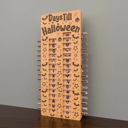 Halloween Adventskalender 31 Tage Holz Countdown mit gruseliger Deko