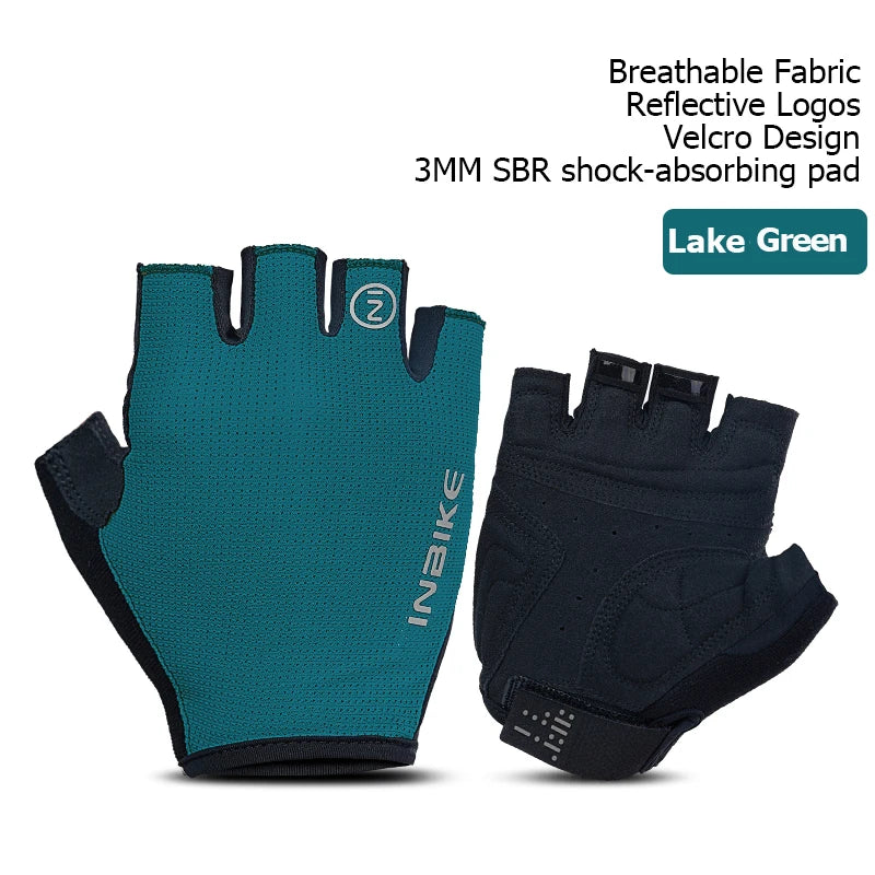 Halbfinger Fahrradhandschuhe Rutschfest Stoßdämpfung Atmungsaktiv Unisex