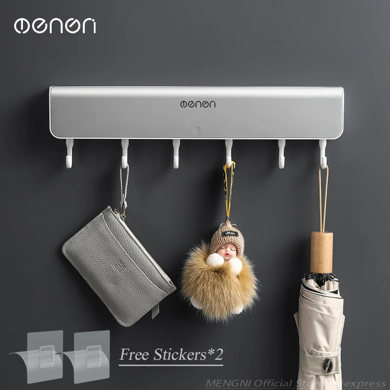 Wandregal mit Haken für Bad und Tür Lochfreie Aufbewahrung