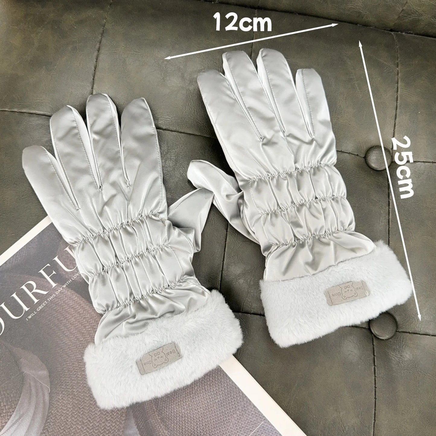 Winddichte wasserdichte Winterhandschuhe mit Touchscreen und Fleece