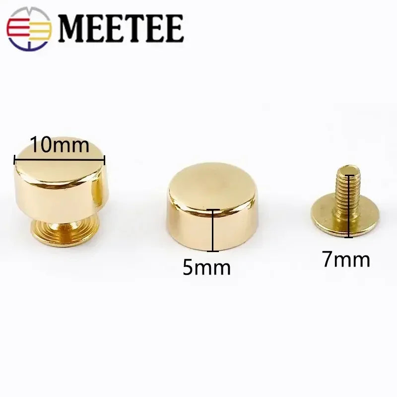 10 50 Stück runde Metallnieten Schrauben für DIY Leder Taschen Gürtel