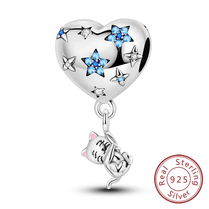 925er Sterlingsilber Charms mit Tiermotiven und Zirkon