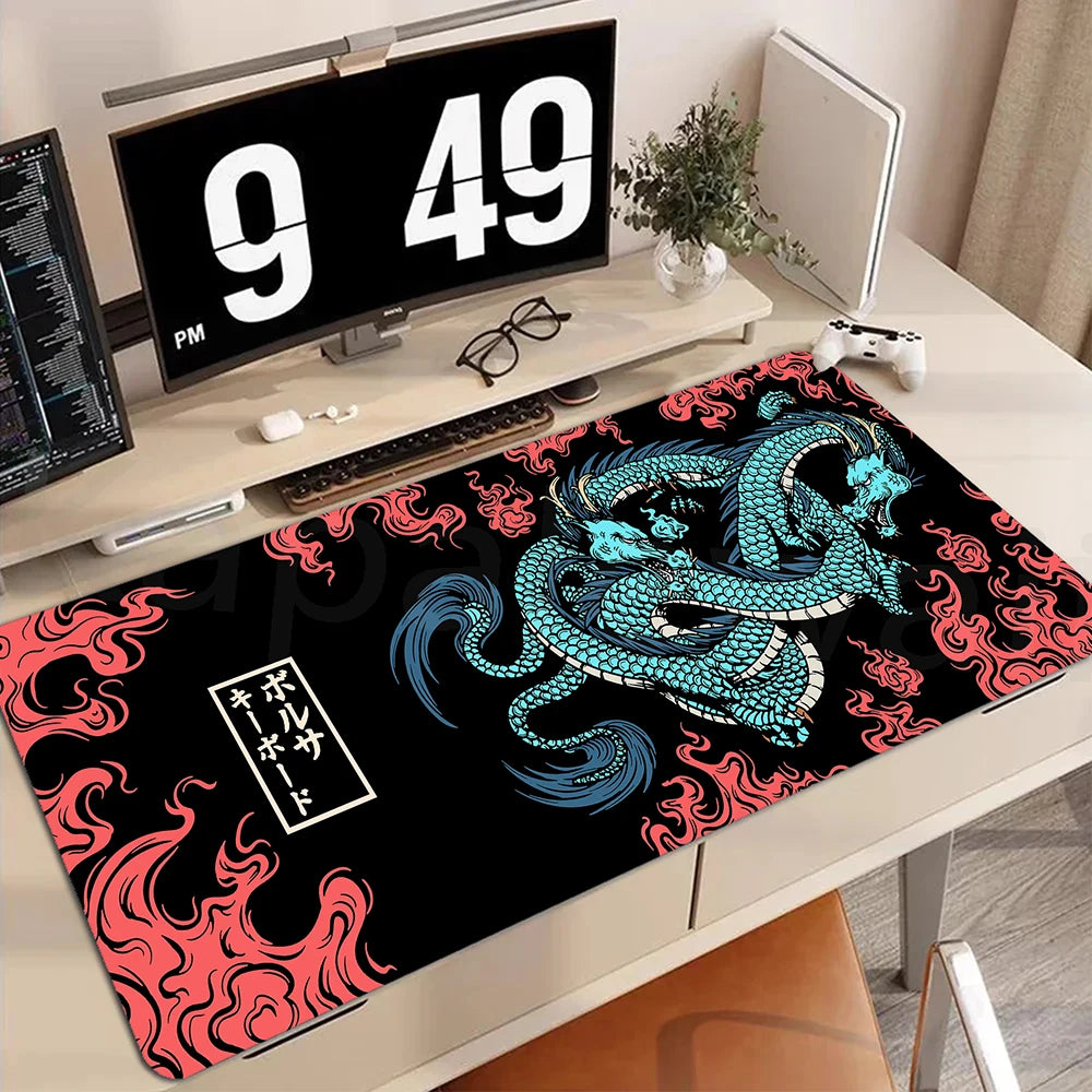 XXL Gaming Mauspad Chinesischer Drachen Anime Schreibtischunterlage