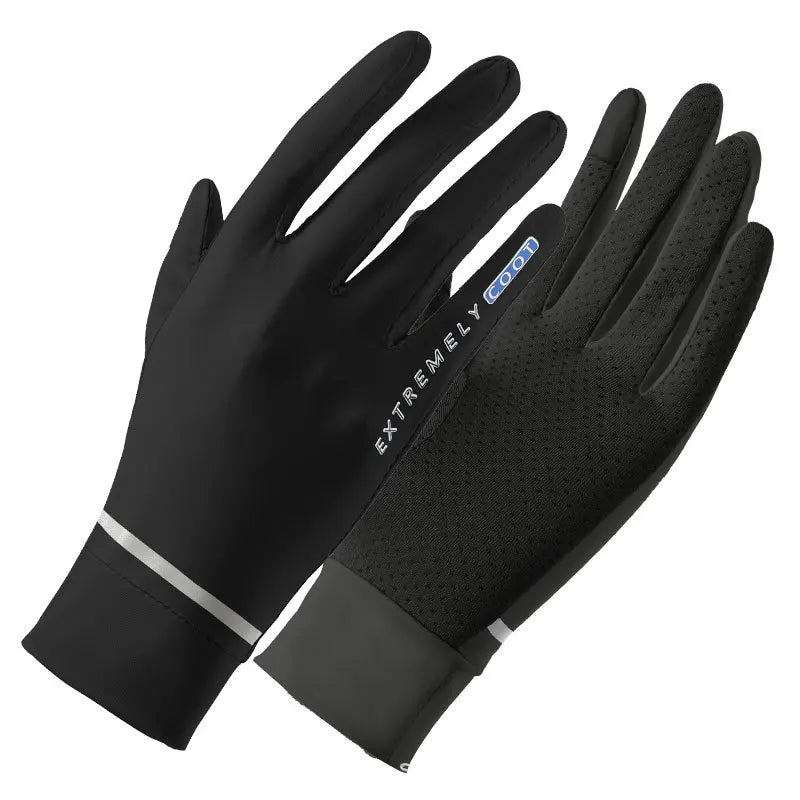 Sommerliche Eis-Seide Handschuhe mit Sonnenschutz – dünn, kühl - touchscreenfähig