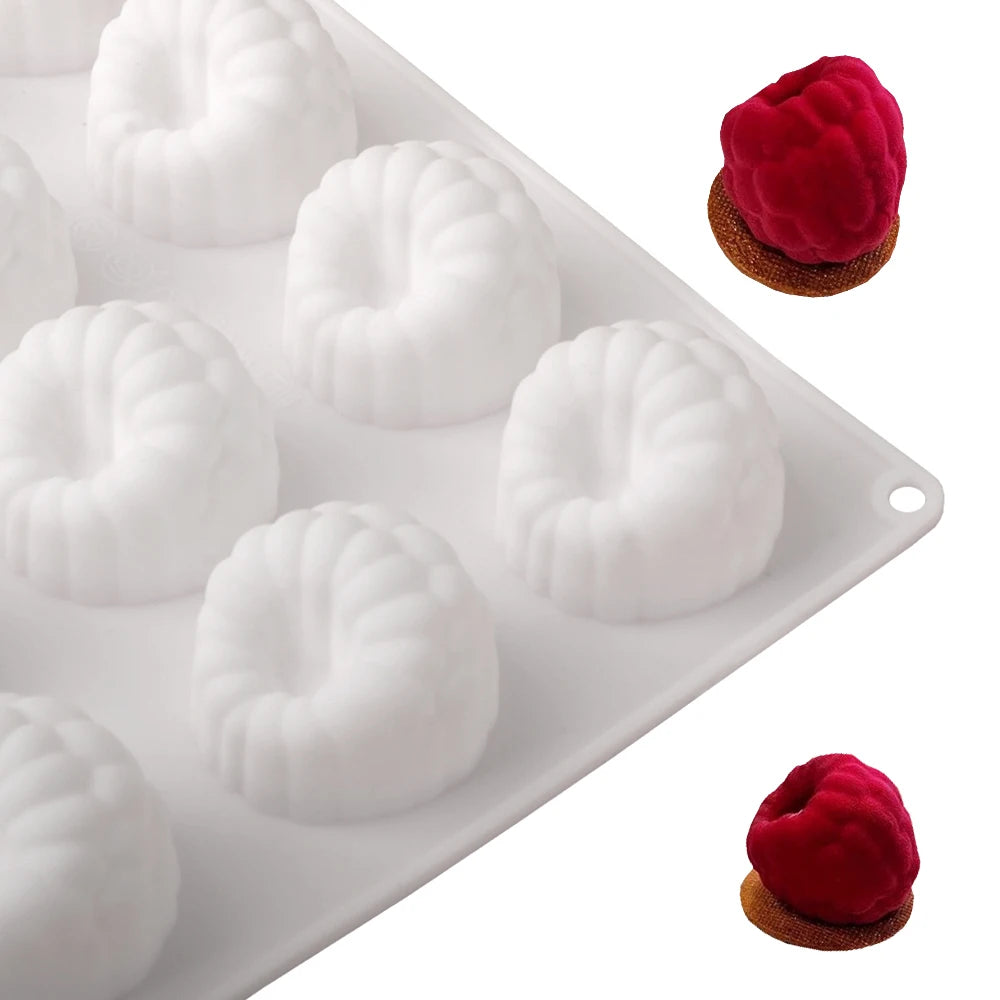 Silikon Kuchenform mit 6 12 oder 24 Himbeerzellen für Desserts