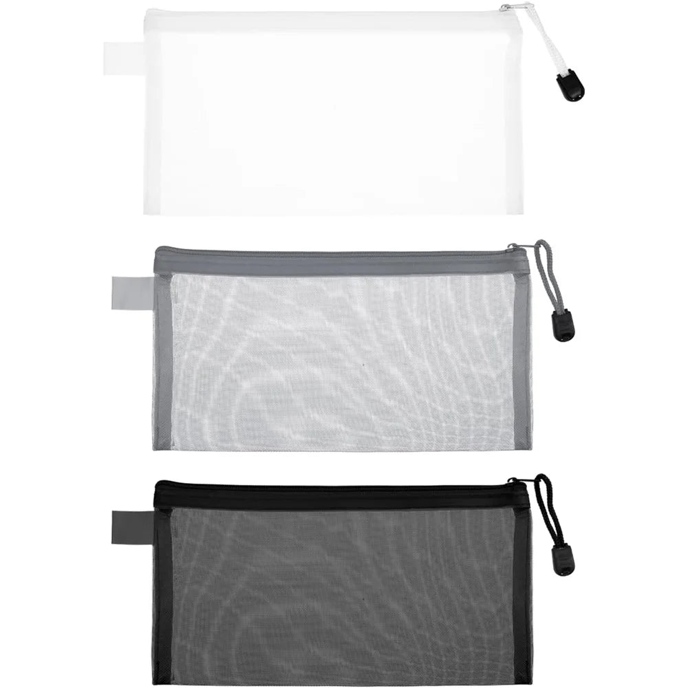 3er-Pack Netztaschen mit Reißverschluss zum organisierten Verstauen im Alltag
