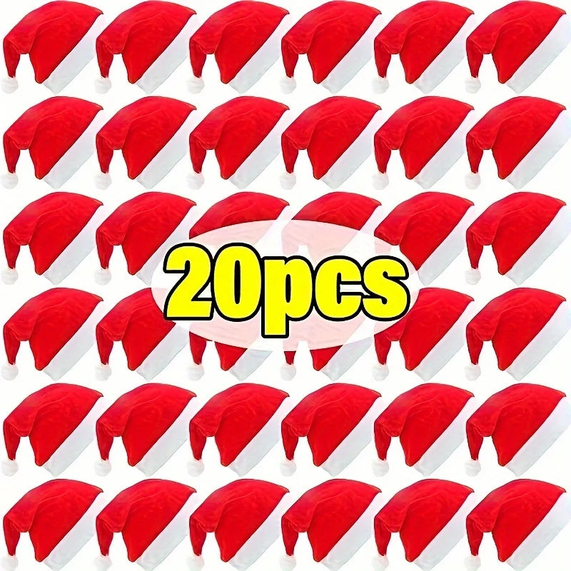 20 Festliche Weihnachtsmützen für Gruppen aus Vliesstoff