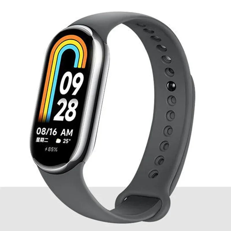 Atmungsaktives Silikon-Sportarmband kompatibel mit Mi Band 8 NFC