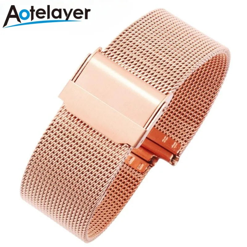 12-24mm Edelstahl Milanese Uhrenarmband mit Schnellverschluss für traditionelle Uhren