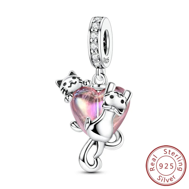 925er Sterlingsilber Charms mit Tiermotiven und Zirkon
