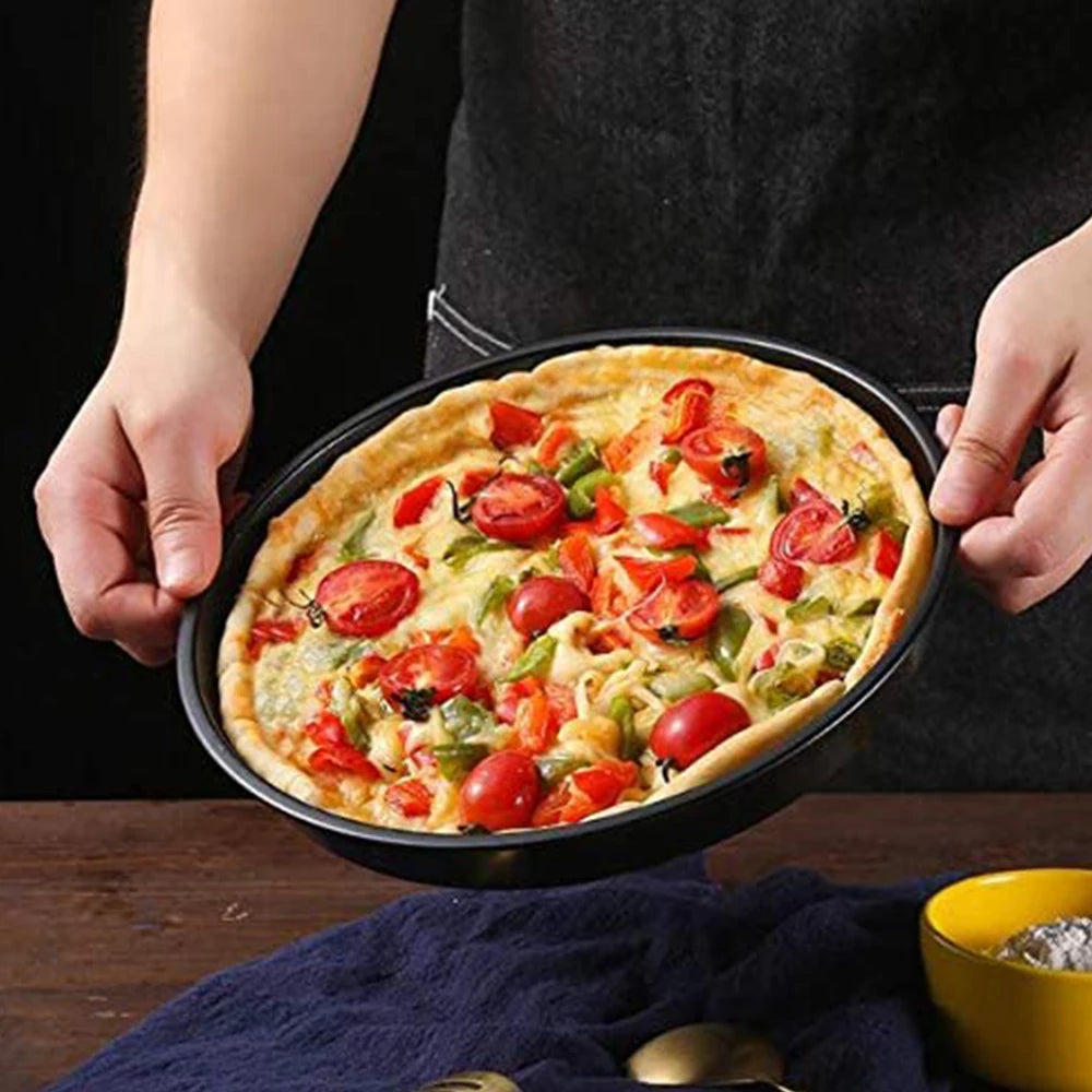 Knusprig - mühelos: Antihaft-Pizza Backform aus Kohlenstoffstahl 7-10 Zoll