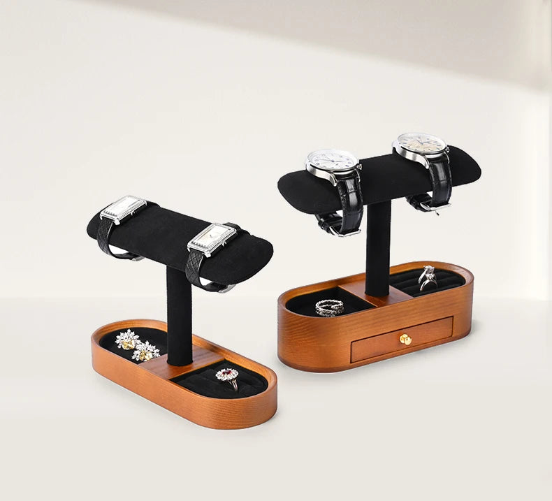 Praktischer Schmuck Organizer aus Holz mit vielseitigen Haltern