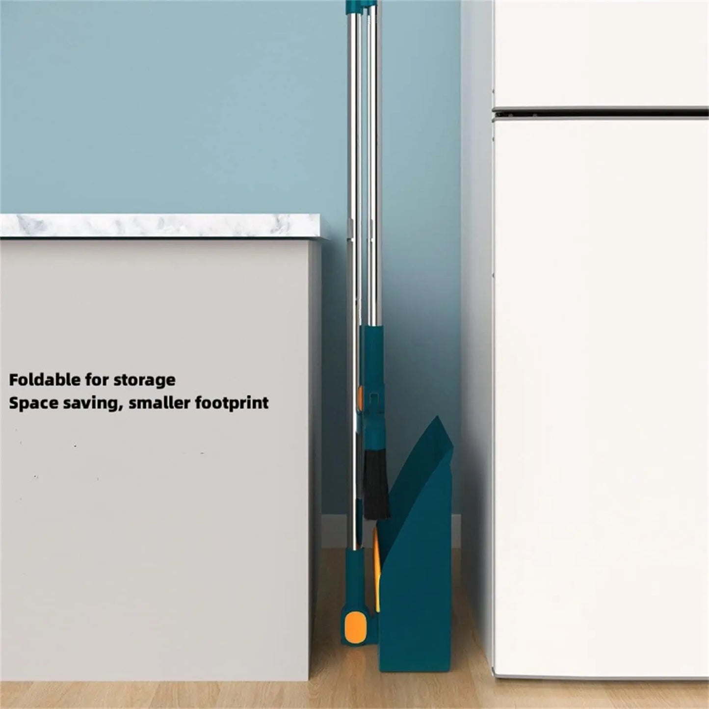 Faltbares Besen und Kehrschaufel Set mit 180 Grad Drehfunktion für Haushalt