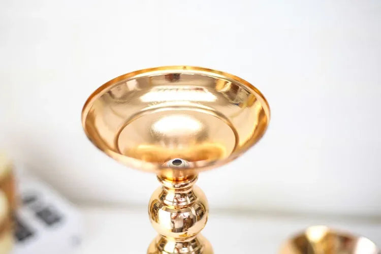 Goldener Metall Kerzenhalter für Weihnachtsdeko Hochzeit und Feierlichkeiten-Yabubest - Home & More