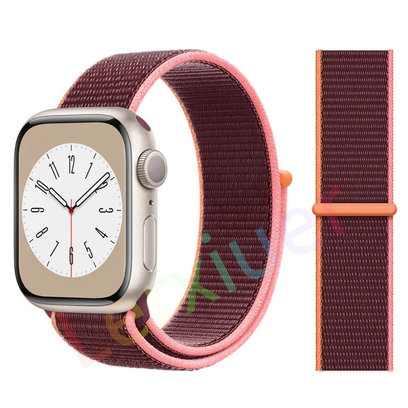 Nylon Schlaufenarmband für Apple Watch alle Serien und Größen