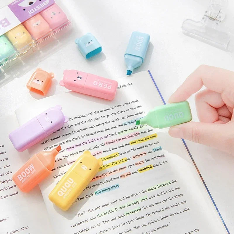 Macaron Farbe Mini Highlighter Stifte – Weiche Spitze für Schule - Büro