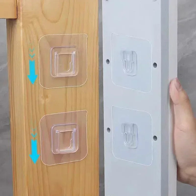 Spurlos - Stark: 6x6 cm transparente doppelseitige Wandhaken in 10 Paaren