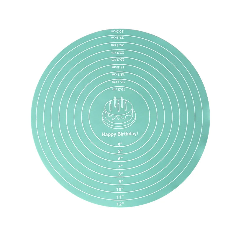 Runde Silikon Backmatte Antihaft mit Messskala für Ofen - Teig kneten
