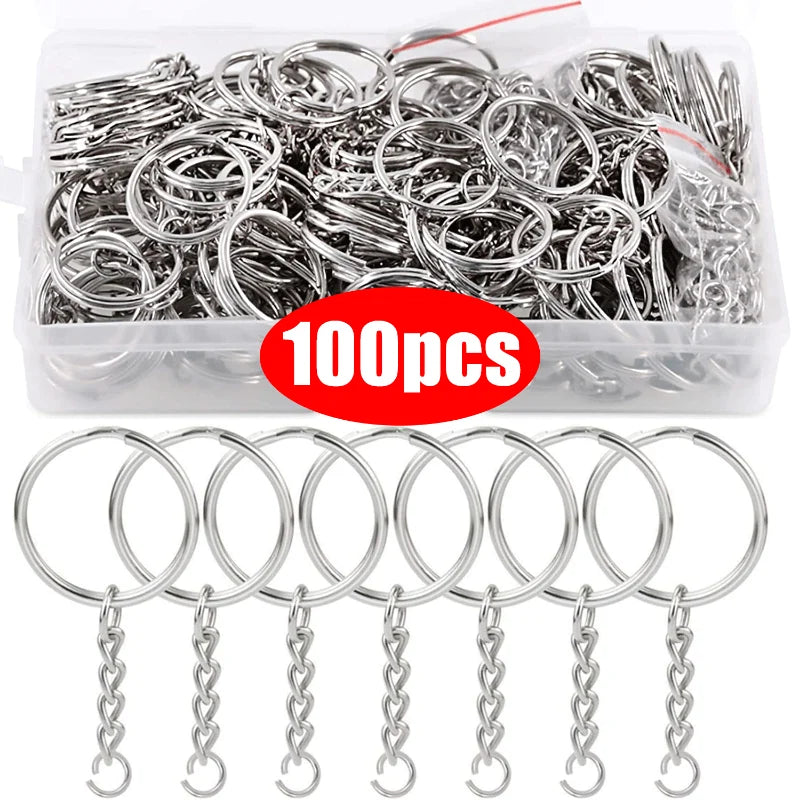 Metall Schlüsselringe Split Ringe 20/100 Stück für DIY Schlüsselanhänger