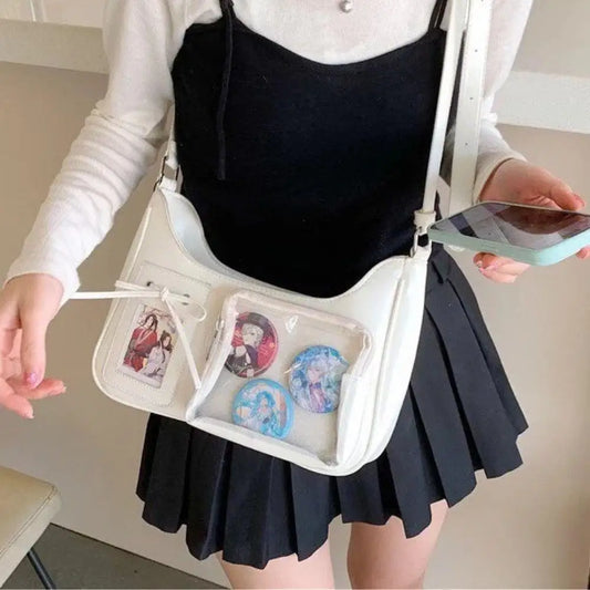 Y2K Harajuku Umhängetasche transparente Ita Tasche Unisex Polyester