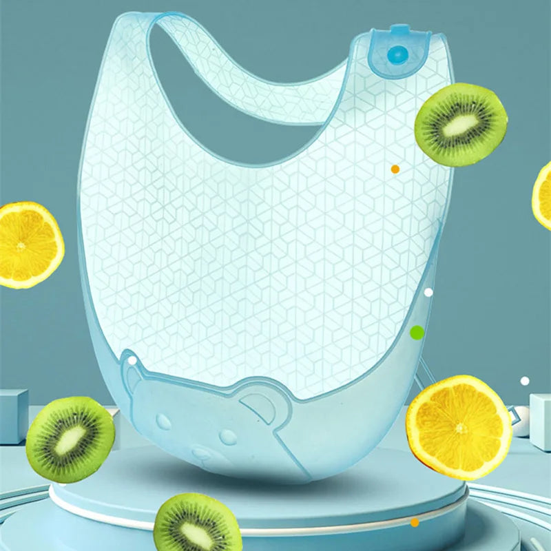 Leichtes ölbeständiges Baby-Lätzchen aus transparentem Silikon in Lebensmittelqualität