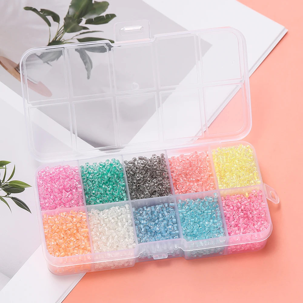 1 Box 3 mm Leuchtende Glas-Rocailles für DIY Schmuck Abstandsperlen