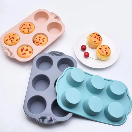 Flexible Silikon-Muffinform 6 Tassen – Antihaft - spülmaschinenfest fürs Backen