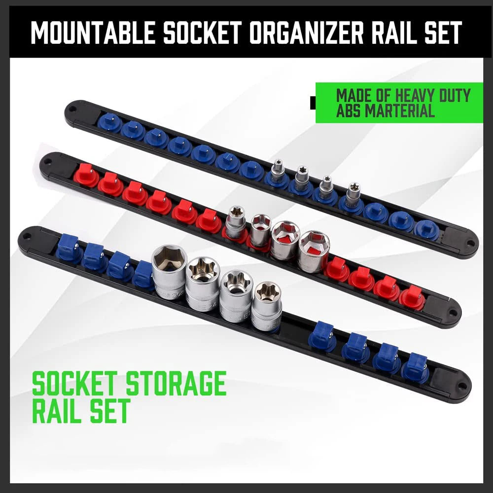 360° Drehbarer ABS Sockel Organizer mit 1/4, 3/8 und 1/2 Zoll Halter