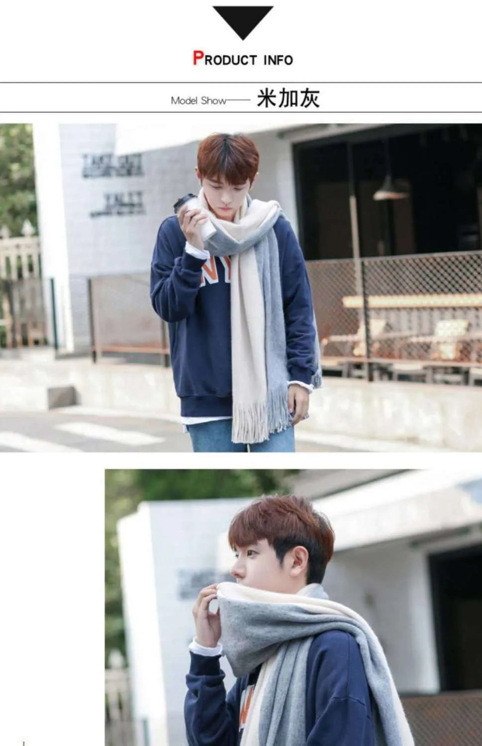 Warmer gestrickter Herrenschal für kalte Wintertage