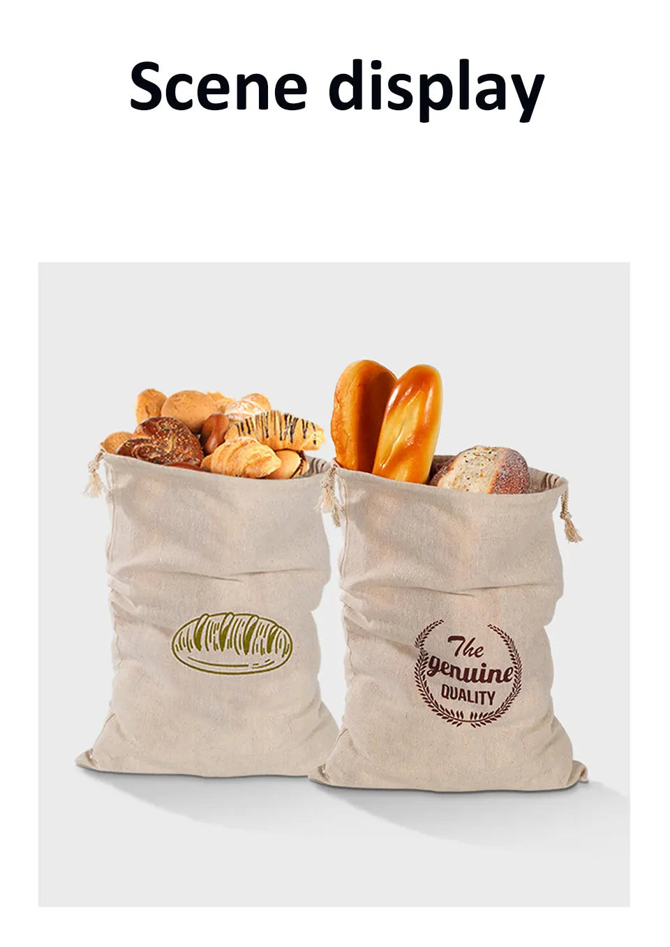 Leinen Brotbeutel Set zur Brot Aufbewahrung ungebleicht nachhalti