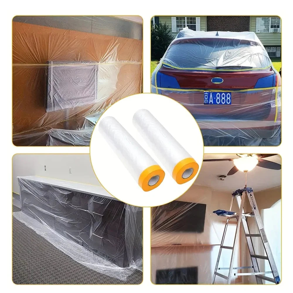 Vorgeklebte Abdeckfolie für saubere Malerarbeiten und Schutz