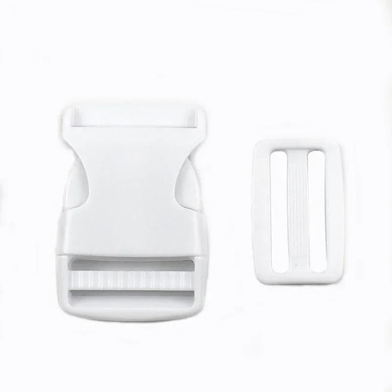 38mm Kunststoff Set: Schnellverschluss Schnallen & Tri-Glide für Rucksack Gürtel