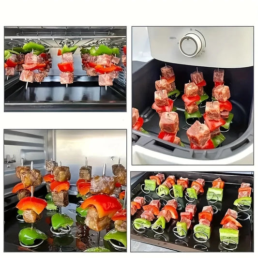 Perfektes BBQ-Erlebnis: 10er Set hitzebeständige Edelstahl-Spießgrill-Nadeln