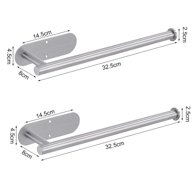 Vielseitiger Selbstklebender Edelstahl Halter für Toilettenpapier Küchenrolle Handtücher