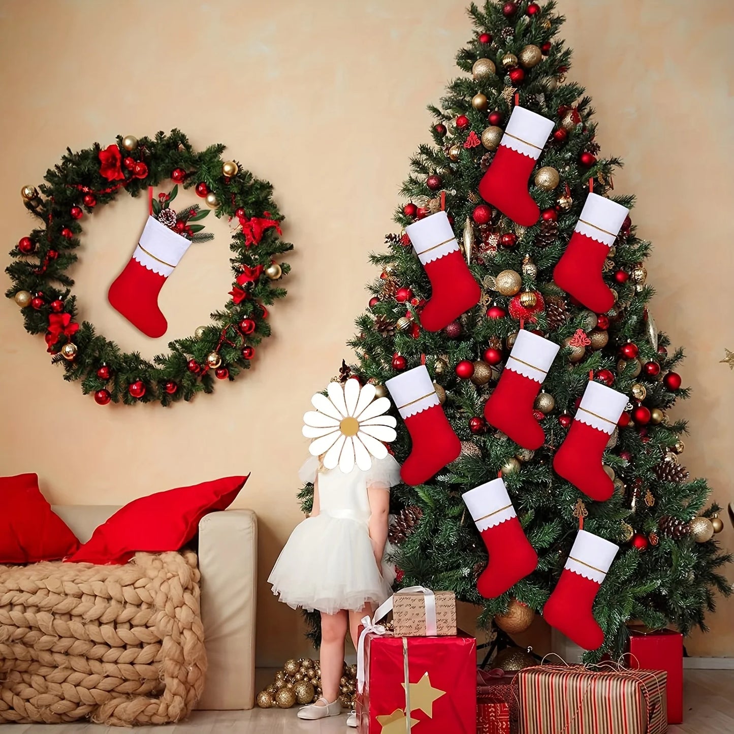 12er Set: Festliche Weihnachtsstrümpfe für zauberhafte Feiertage