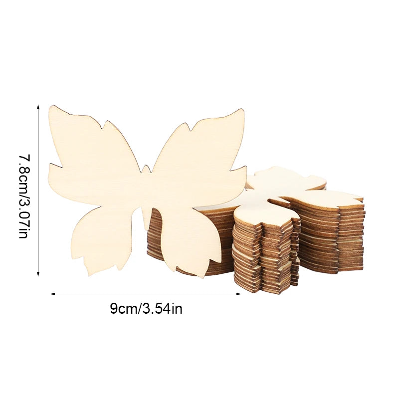 10er Set Holz Schmetterlinge zum Bemalen - Blanko Holzscheiben für Kinder Basteln-Yabubest - Home & More