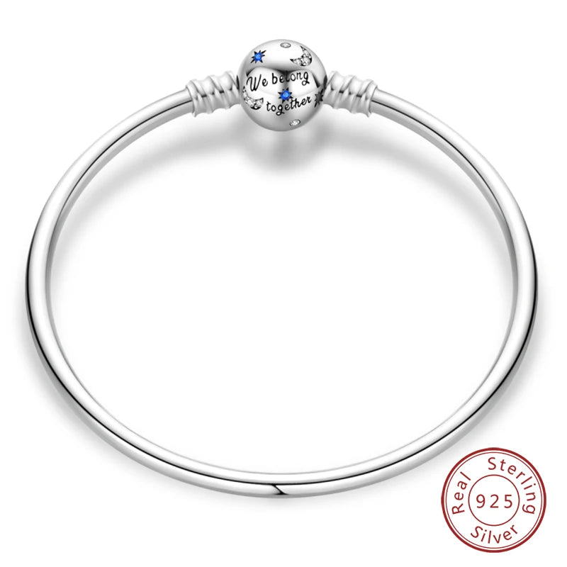 Armband Silber 925 mit Stern Mond Sonne und Grünem Zirkon Charm