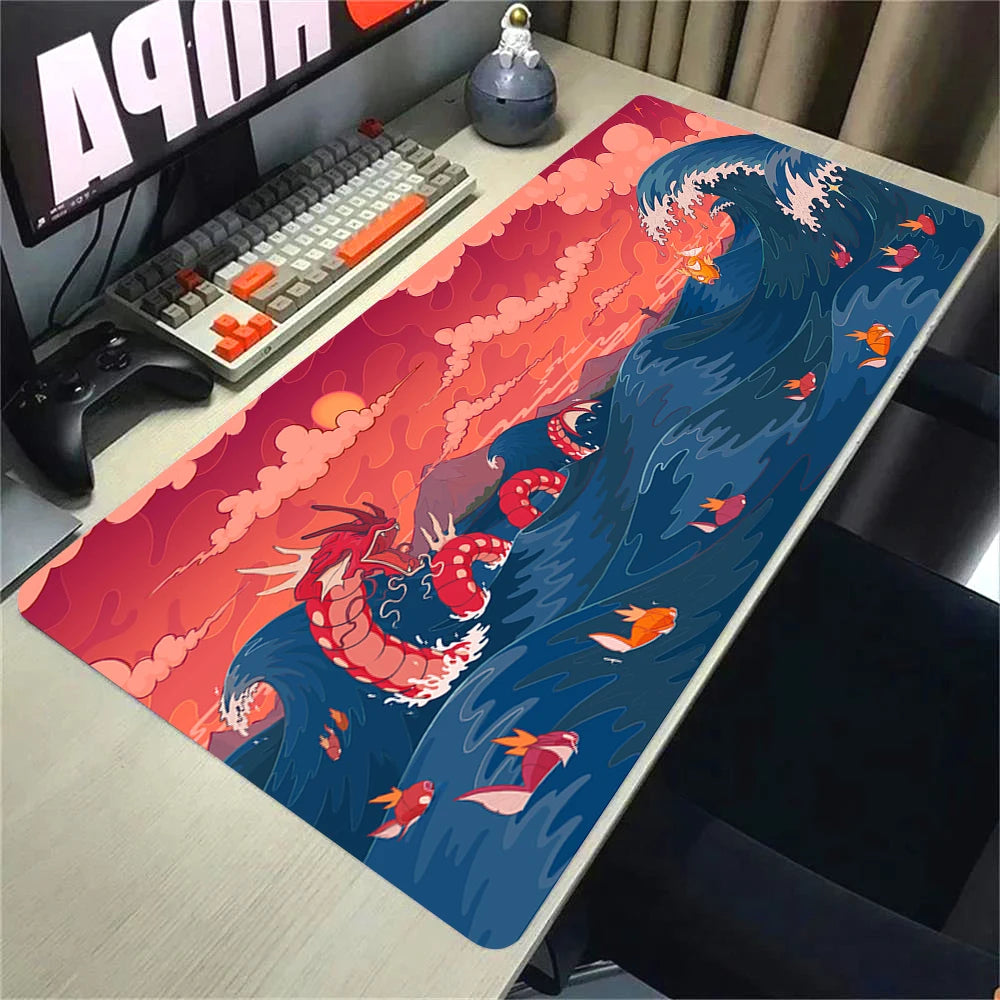 Großes Gaming Mauspad 900x400mm XXL Anti-Rutsch Anime Motiv Schreibtisch
