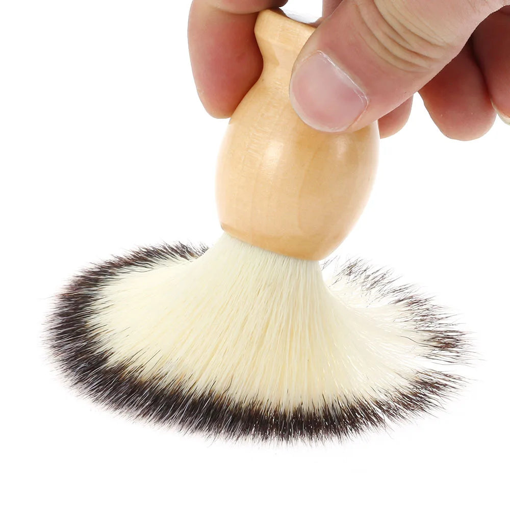 Nylon Rasierpinsel mit Holzgriff Bartreinigungswerkzeug für Frisur und Styling