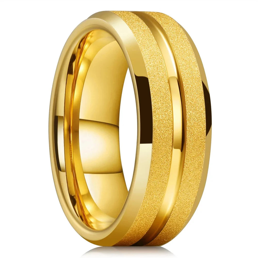 8mm Herren Edelstahl Ring mattiert sandgestrahlt Fingerring Geschenk