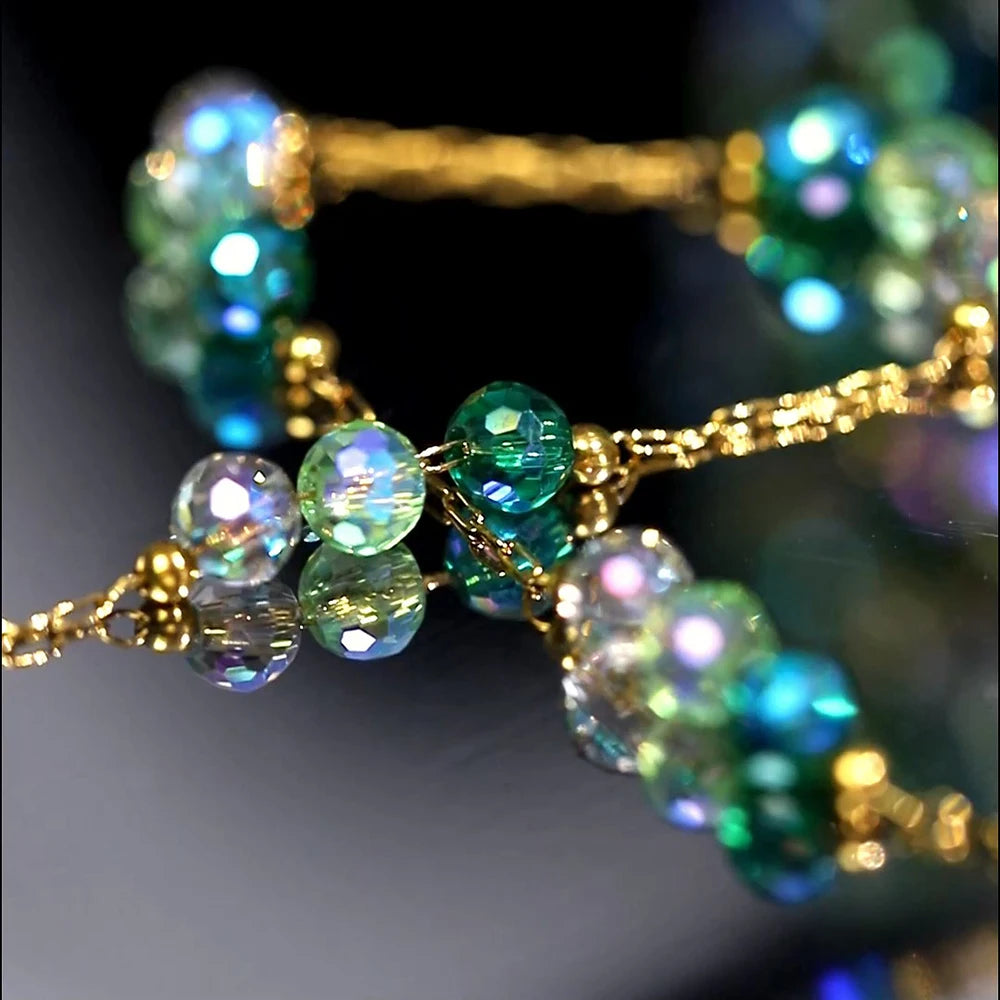 Edelstahl Perlenkette 1 Meter mit Farbverlauf für DIY Schmuck