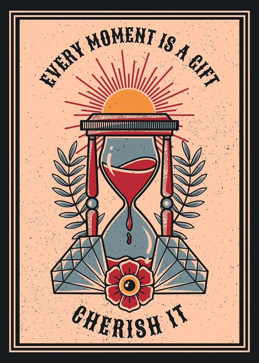 Buntes Poster mit abstrakten Blumenmustern für moderne Wandgestaltung