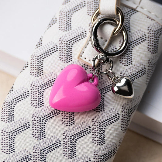 Großer glatter Herz Schlüsselanhänger in Candy Farben für Frauen Tasche