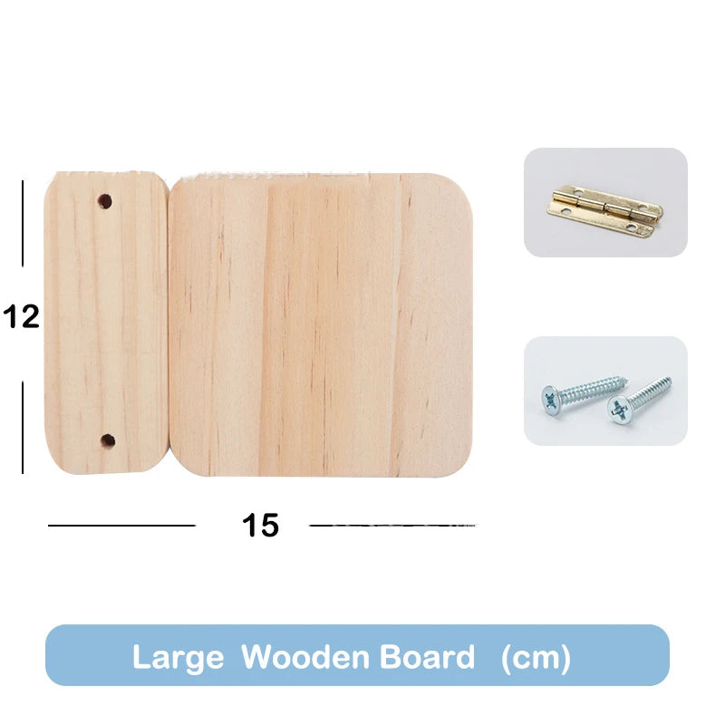 Montessori Lernspielzeug mit Holz, Metall Schlössern und Leder Schnalle