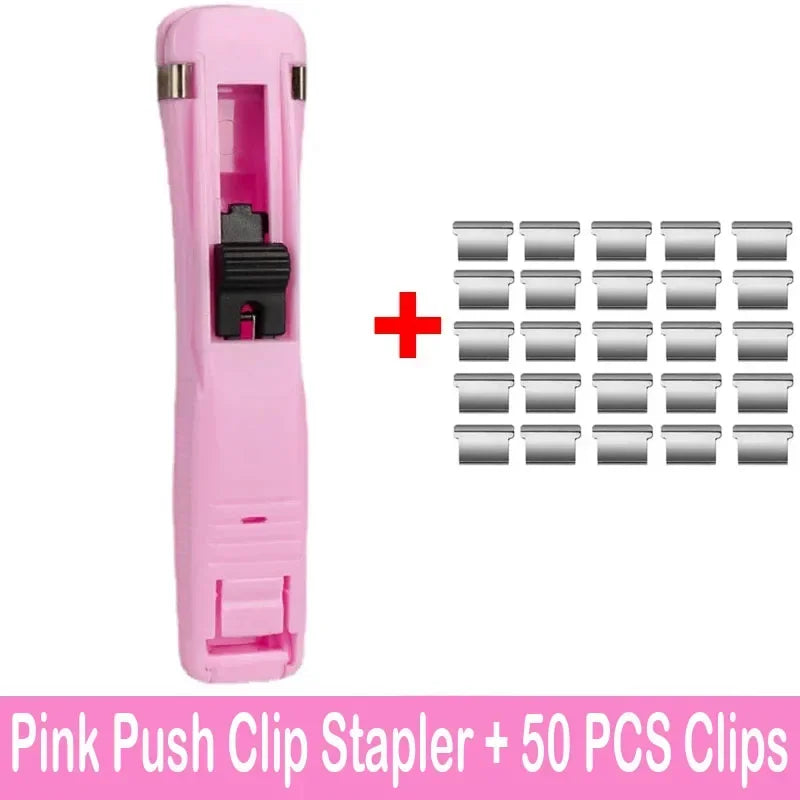Push-Clip Hefter klammerlos für Dokumente & Notizen - Büro Schule Organizer