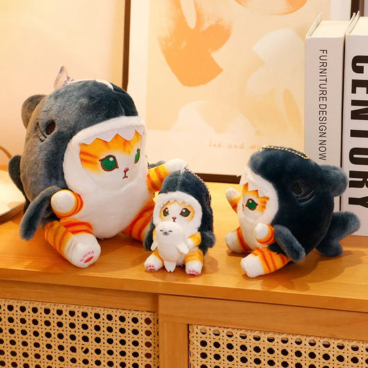 Niedlicher bunter 15 18cm Plüsch Hai Katze Anhänger für Auto und Raum