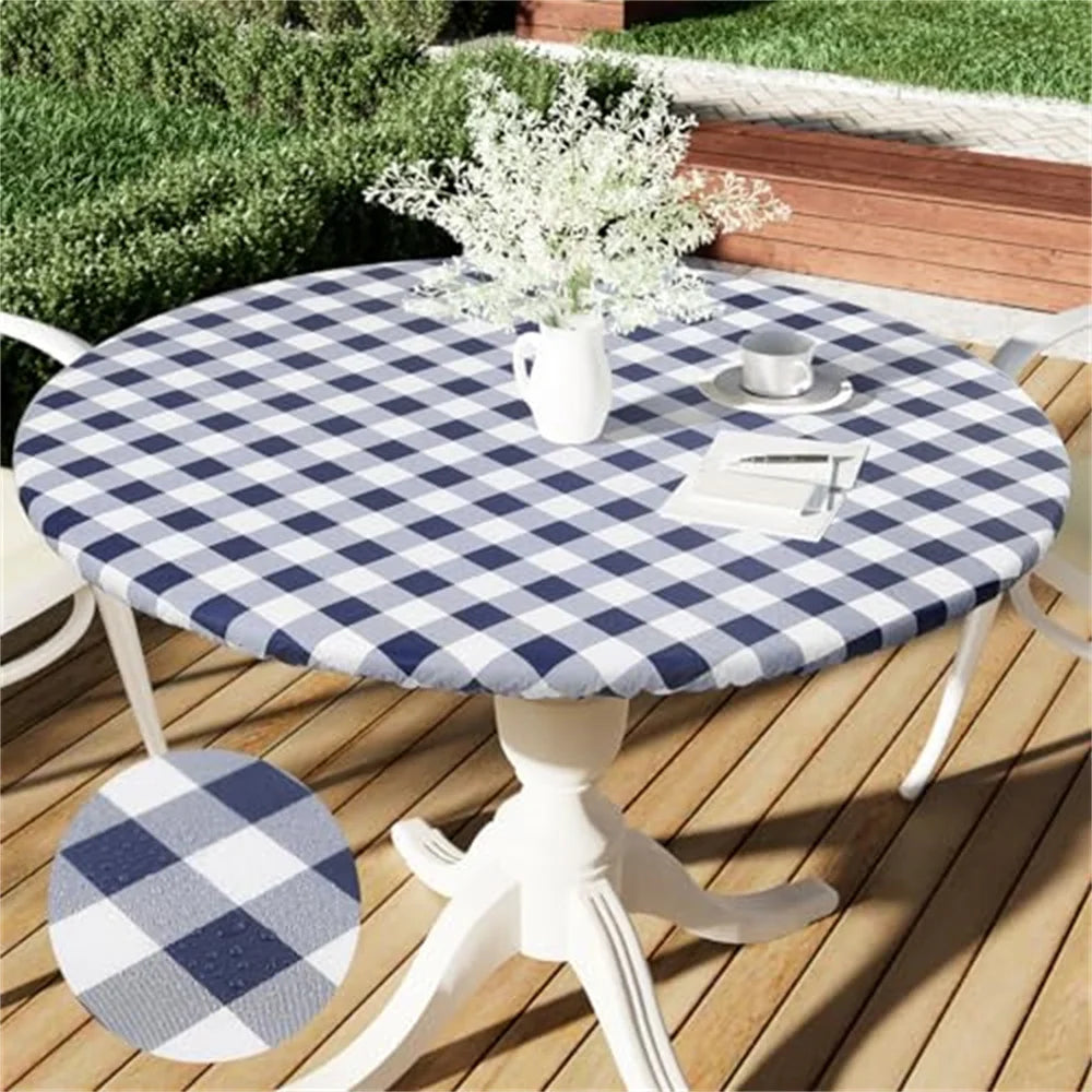 Elastische Vinyl Tischdecke wasserdicht für Heim und Garten