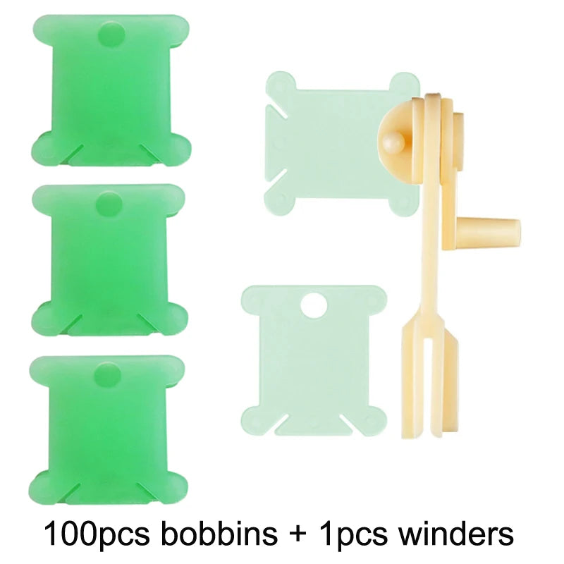 Organizer Set für Stickgarn mit 36 Fächern, Flossern und Zahlenetiketten